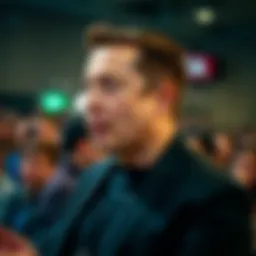 Elon Musk during a public speaking event