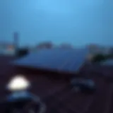 Rooftop Solar Panel Installation Solar panel installation on a rooftop