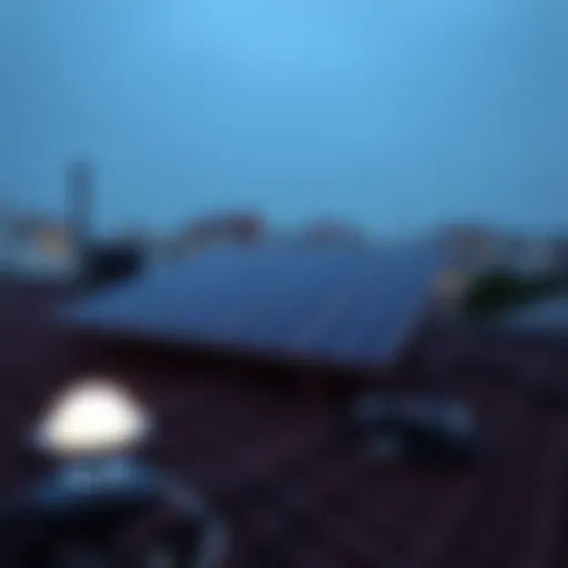 Rooftop Solar Panel Installation Solar panel installation on a rooftop