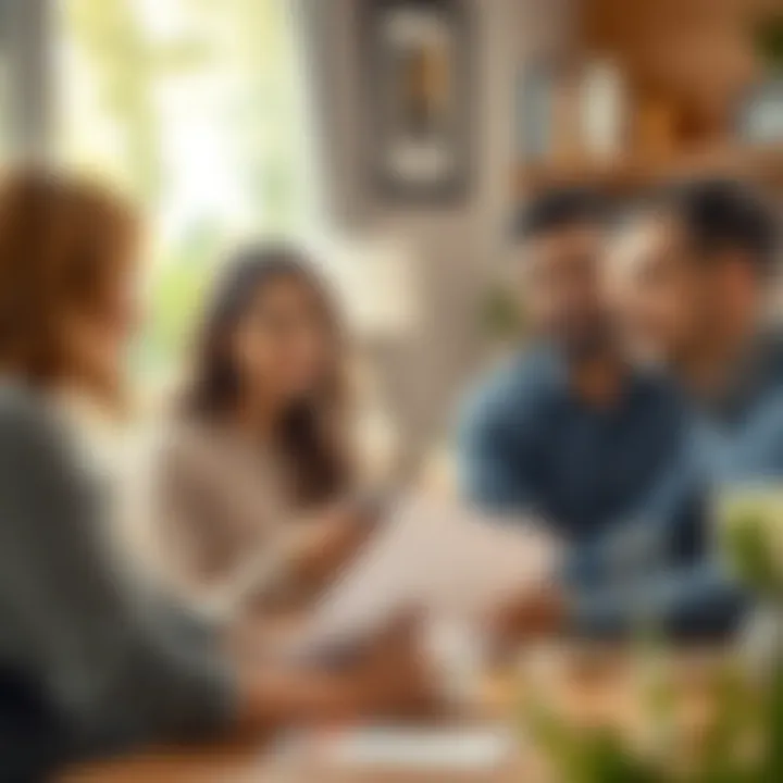 Illustration depicting a family discussing their financial situation