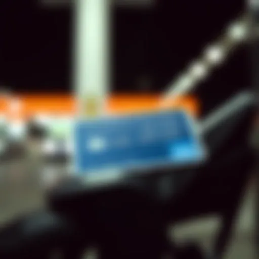 American Express card on a gas station pump