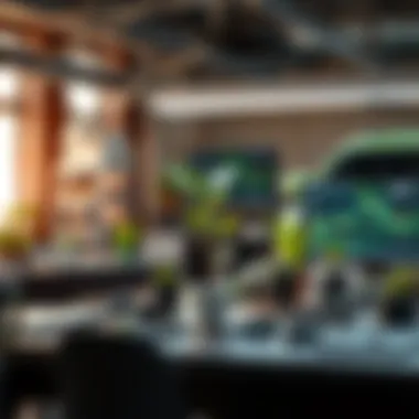 An eco-friendly technology setup showcasing innovation