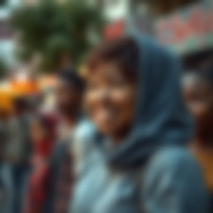 A vibrant urban community engaged in social initiatives