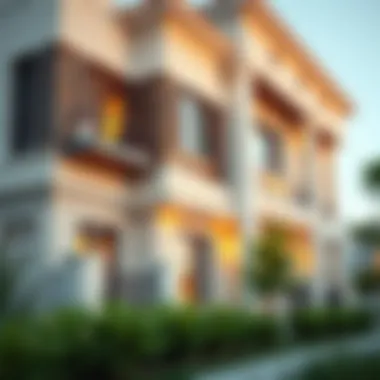 Architectural Features of a Duplex A detailed view of a duplex showcasing architectural design.