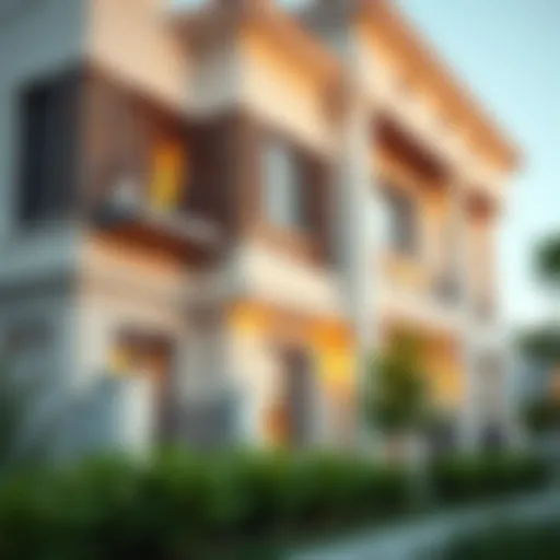 Architectural Features of a Duplex A detailed view of a duplex showcasing architectural design.