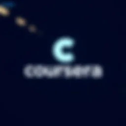 A visual representation of Coursera's logo and digital platform interface