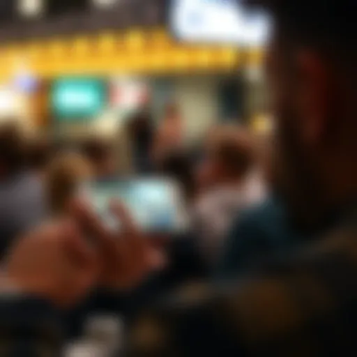 User engaged with a mobile app interface showcasing video content