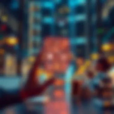 A futuristic depiction of technology transforming financial services.