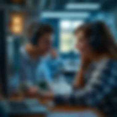 Customer support interaction showcasing assistance