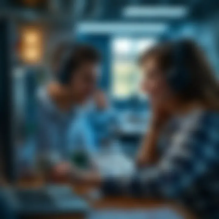 Customer support interaction showcasing assistance