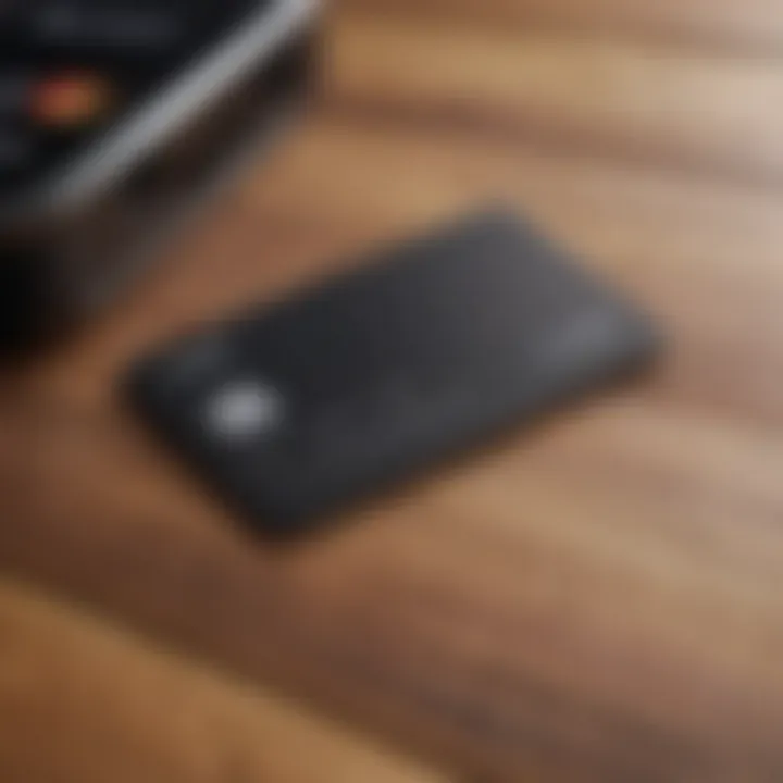 Sleek design of the Apple Card on a wooden surface