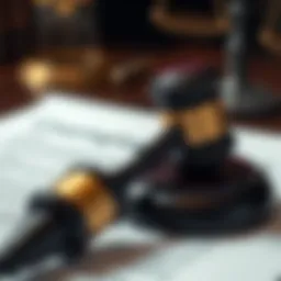 A gavel resting on a legal document symbolizing courtroom decisions