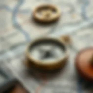 Guidance in Financial Decisions A compass and map representing guidance in financial decisions