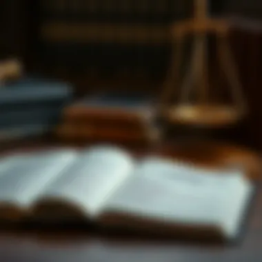 Understanding Legal Terminology An open book with legal terms and definitions indicating self-representation