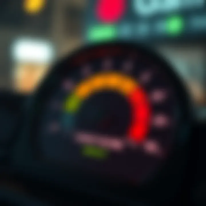 Understanding Credit Score Impact A credit score gauge highlighting the impact of financial decisions.