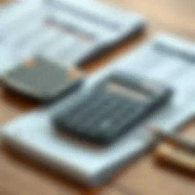 A calculator and a notepad with financial figures