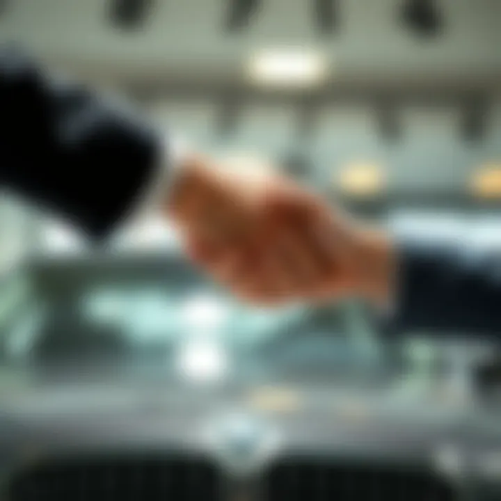 A handshake symbolizing agreement on a loan