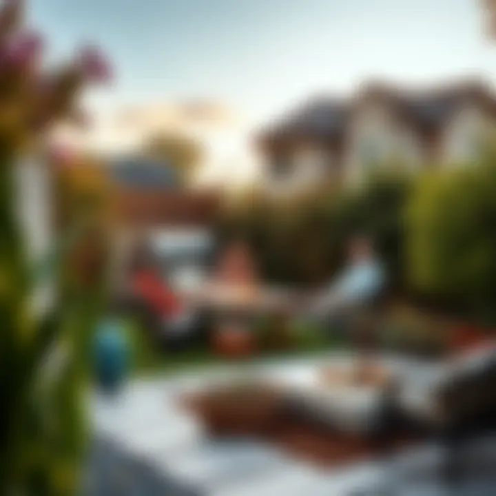 A beautifully landscaped backyard ready for a family gathering