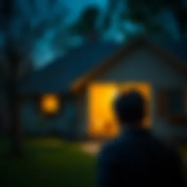 An emotional scene of someone looking at their house