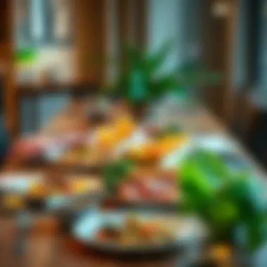 Smart Spending on Meals A stylishly arranged table with budget-friendly meals