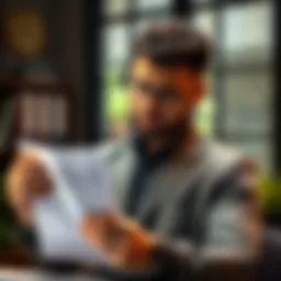 A confident individual reviewing financial documents