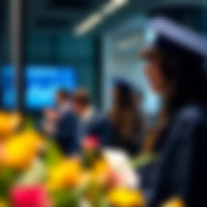 Career Opportunities for Business Analytics Graduates Graduate highlighting career opportunities in business analytics during a career fair