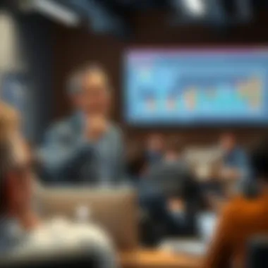 Expert Instruction in Data Analytics Expert faculty member delivering a lecture on data analytics techniques