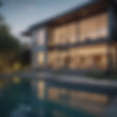 Elegant Architecture of a Luxury Home A modern luxury home showcasing elegant architecture