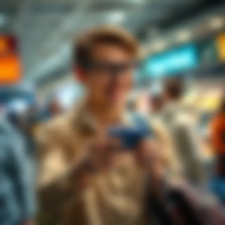 Smart Spending with Debit Cards Traveler using a debit card for purchases abroad