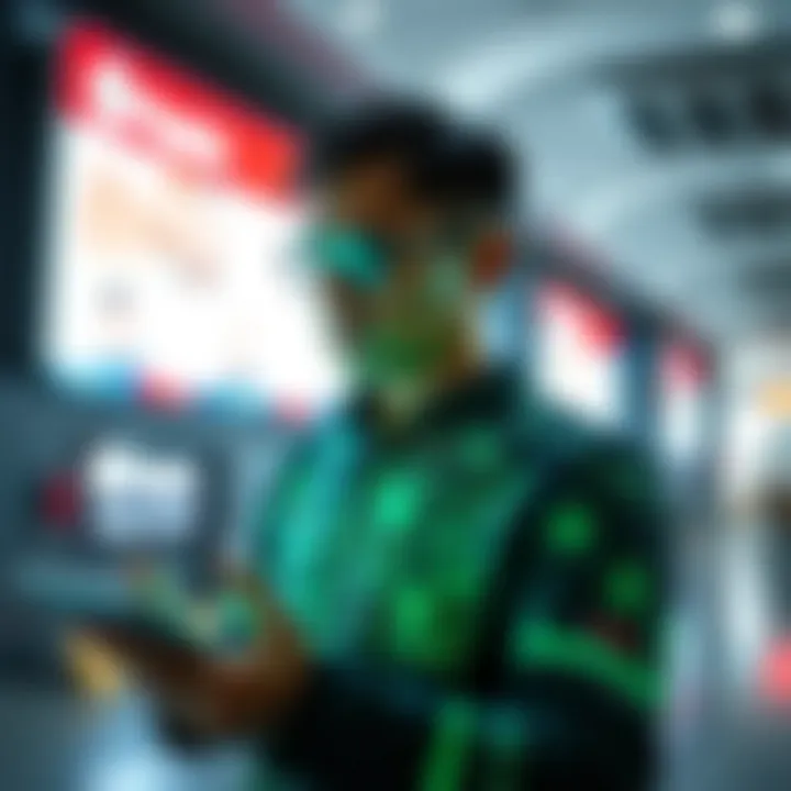 Future of Banking Technology Futuristic depiction of banking technology evolution