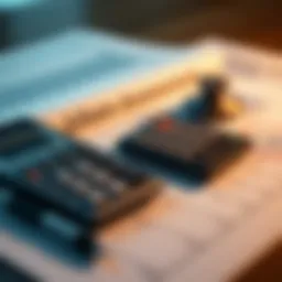 Business loan concept with a calculator and documents