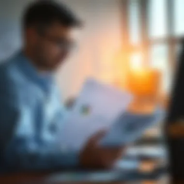Individual reviewing financial documents