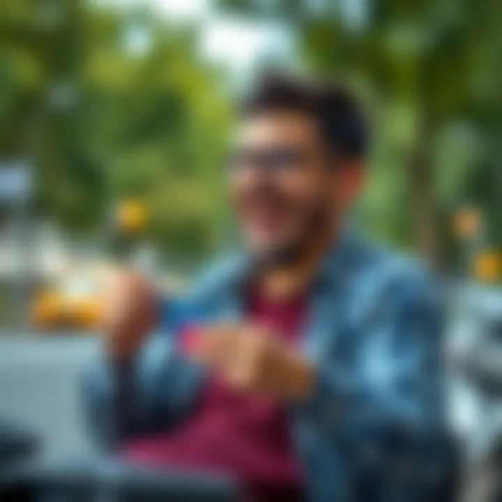 Enjoying the Benefits of Choosing Right User enjoying benefits of an American Express card