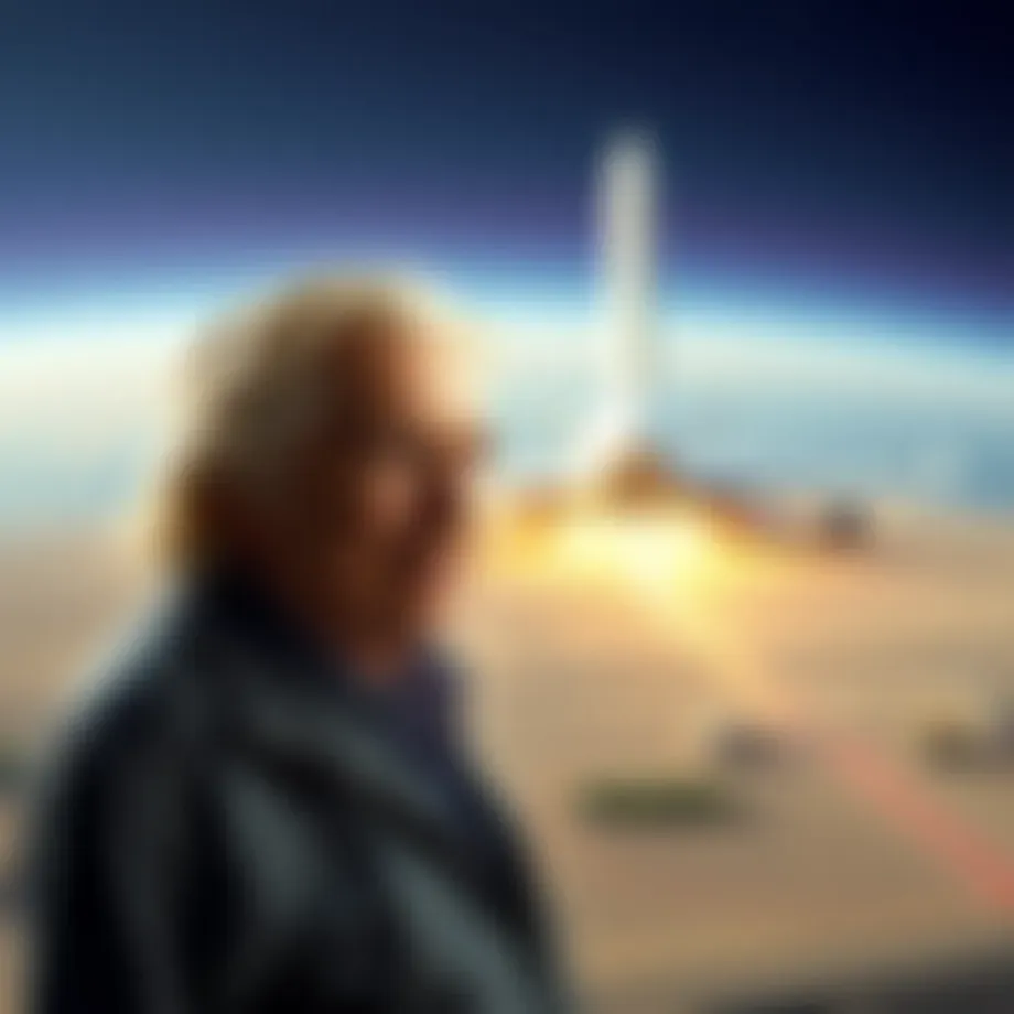 Richard Branson at the Virgin Galactic launch site